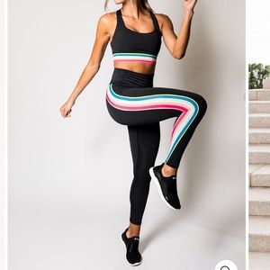 IVL Rainbow Stripe Sports Bra & Leggings SET